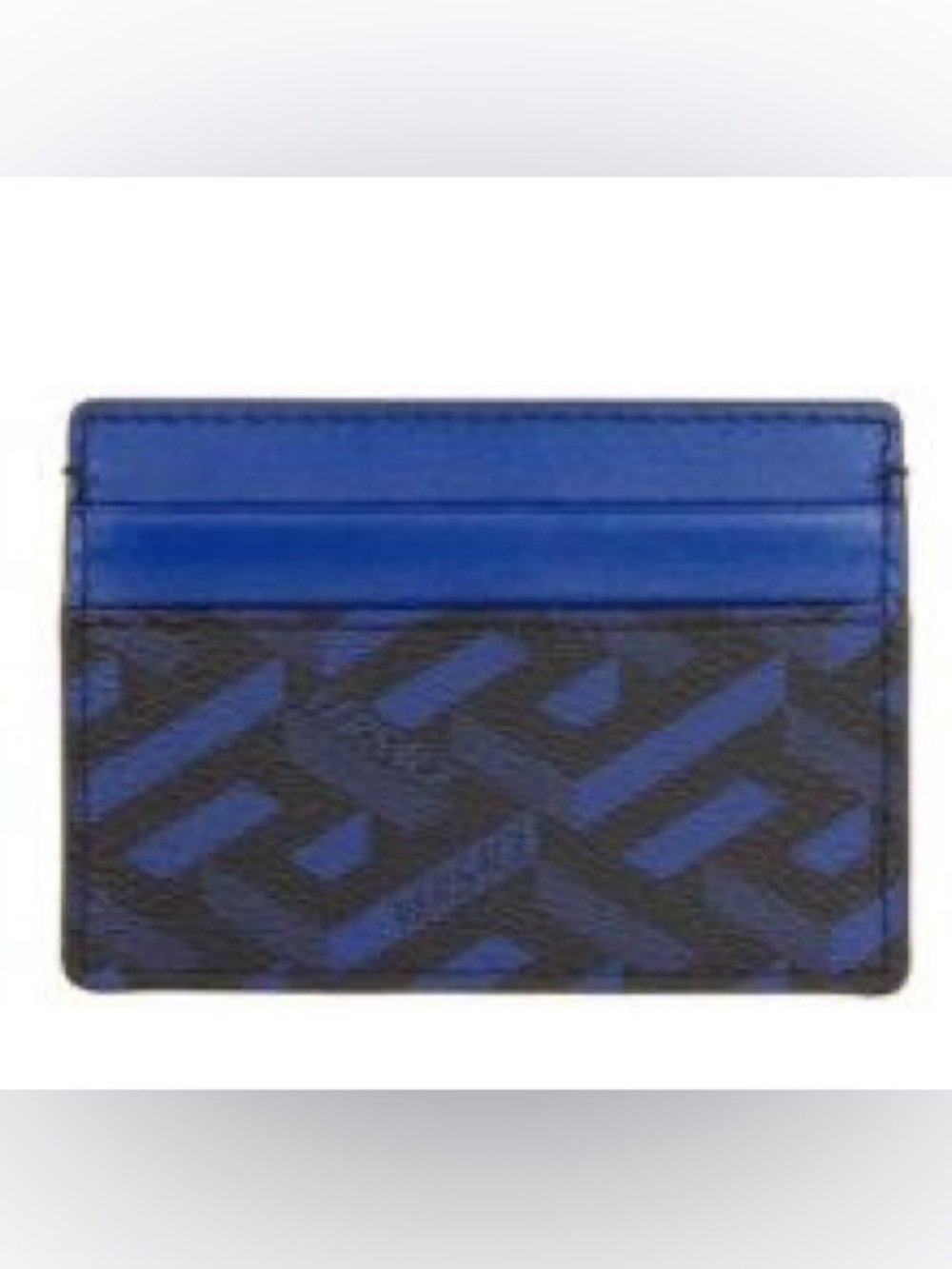 Versace Blue and Black Patterned Money Clip Card Case